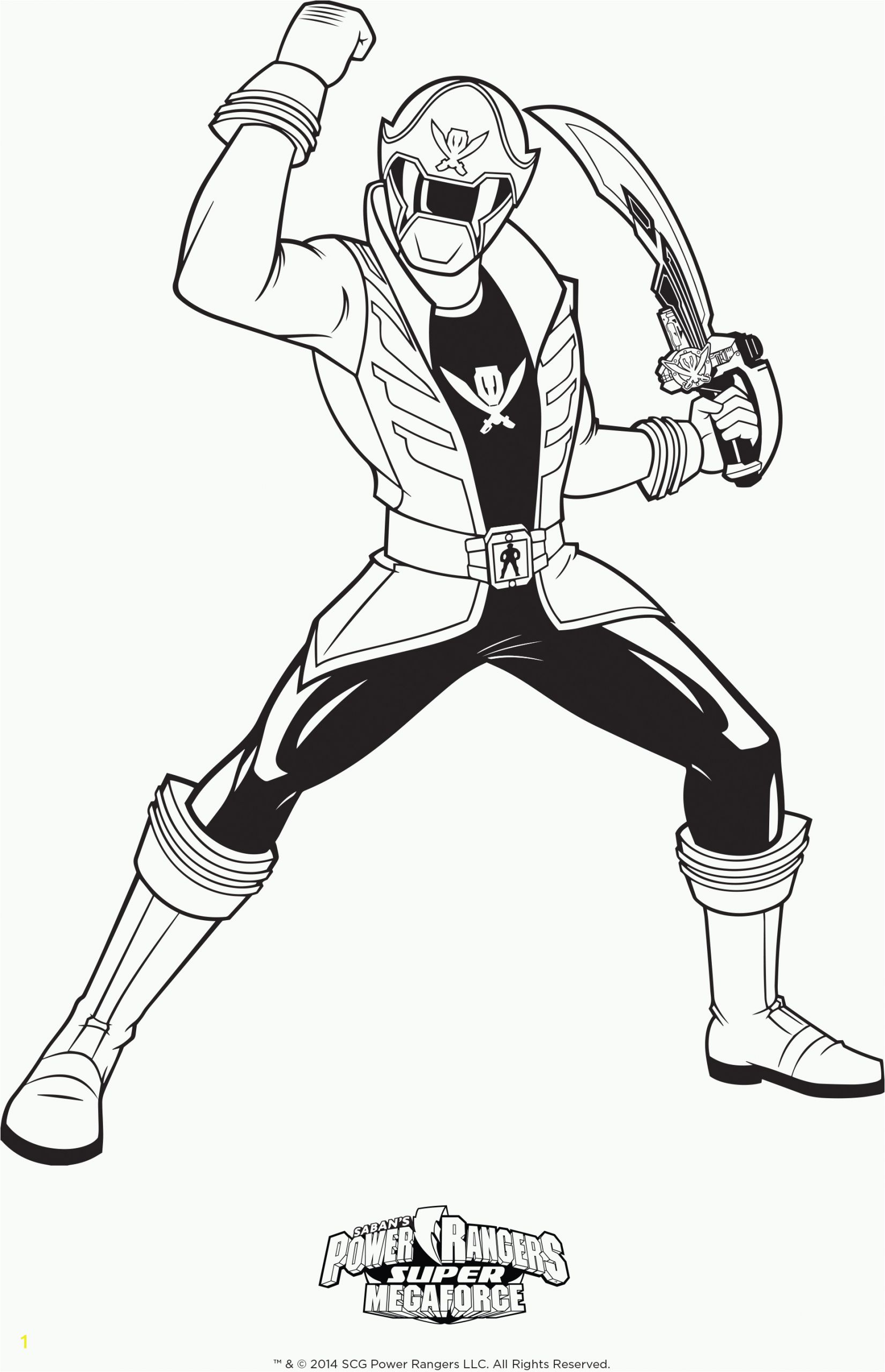 megaforce power rangers coloring pages printable