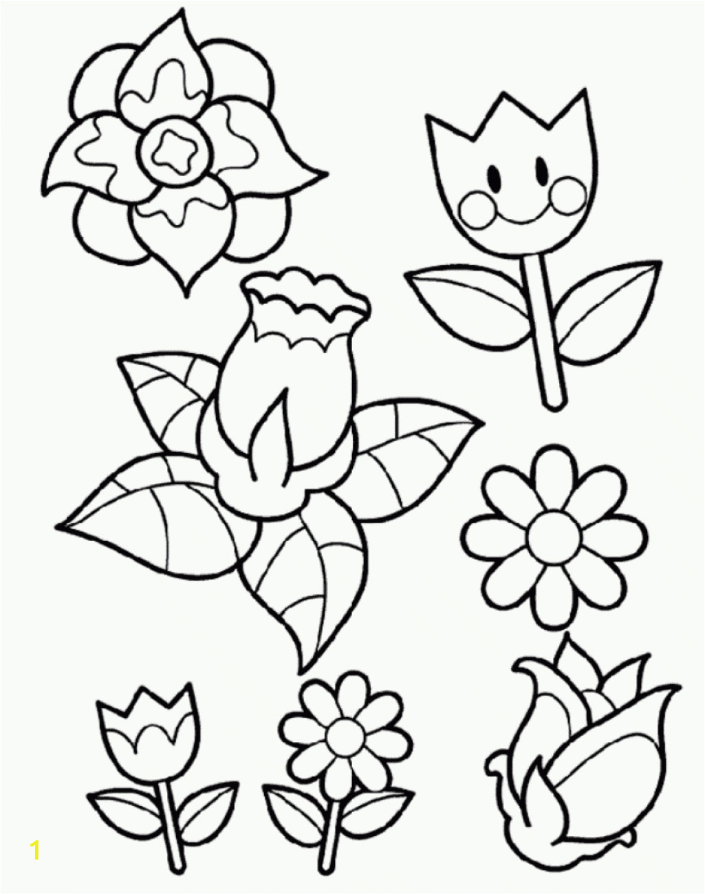 Printable Flower Coloring Pages for Kids Printable Spring Flower Coloring Pages Coloring Home