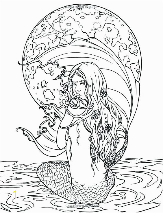 mermaid adult coloring pages