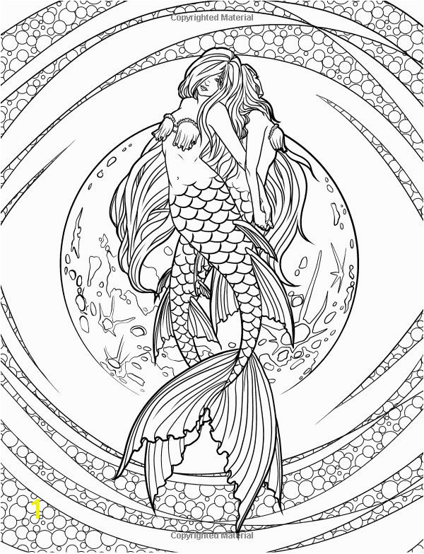 mermaid adult coloring pages