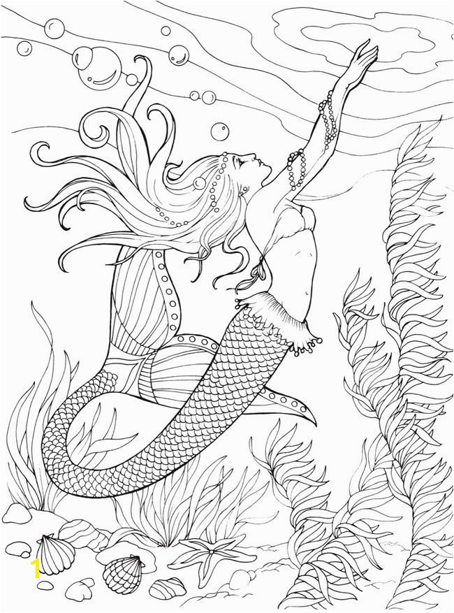 mermaid coloring pages for adults