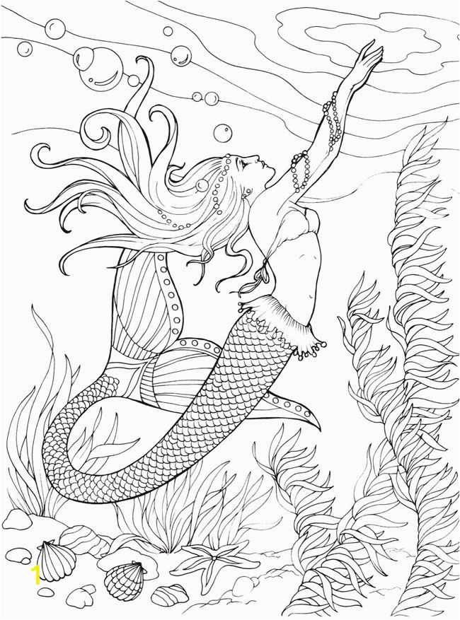 mermaid coloring pages for adults