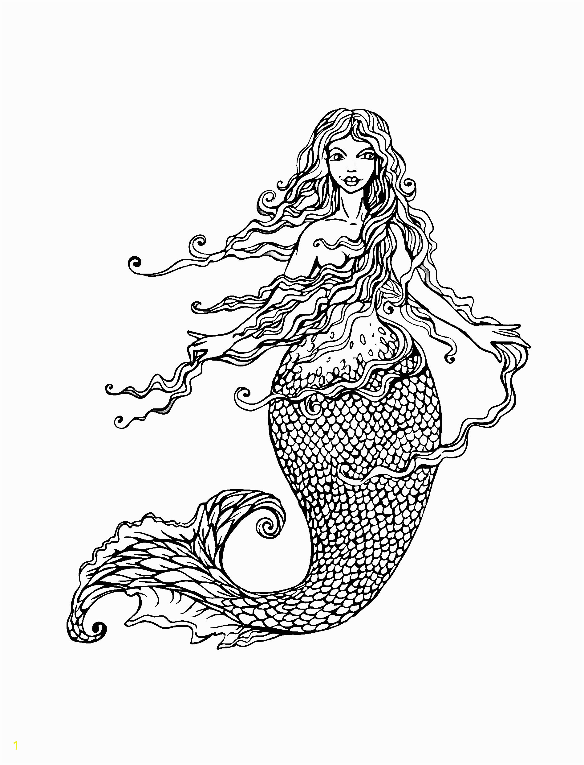 mermaid coloring pages for adults