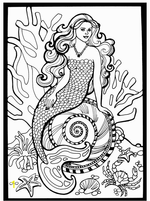 mermaid coloring pages for adults