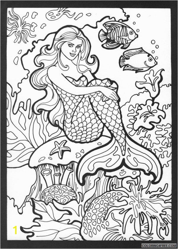 Printable Mermaid Coloring Pages for Adults Pretty Mermaid Realistic Mermaid Coloring Pages for Adults