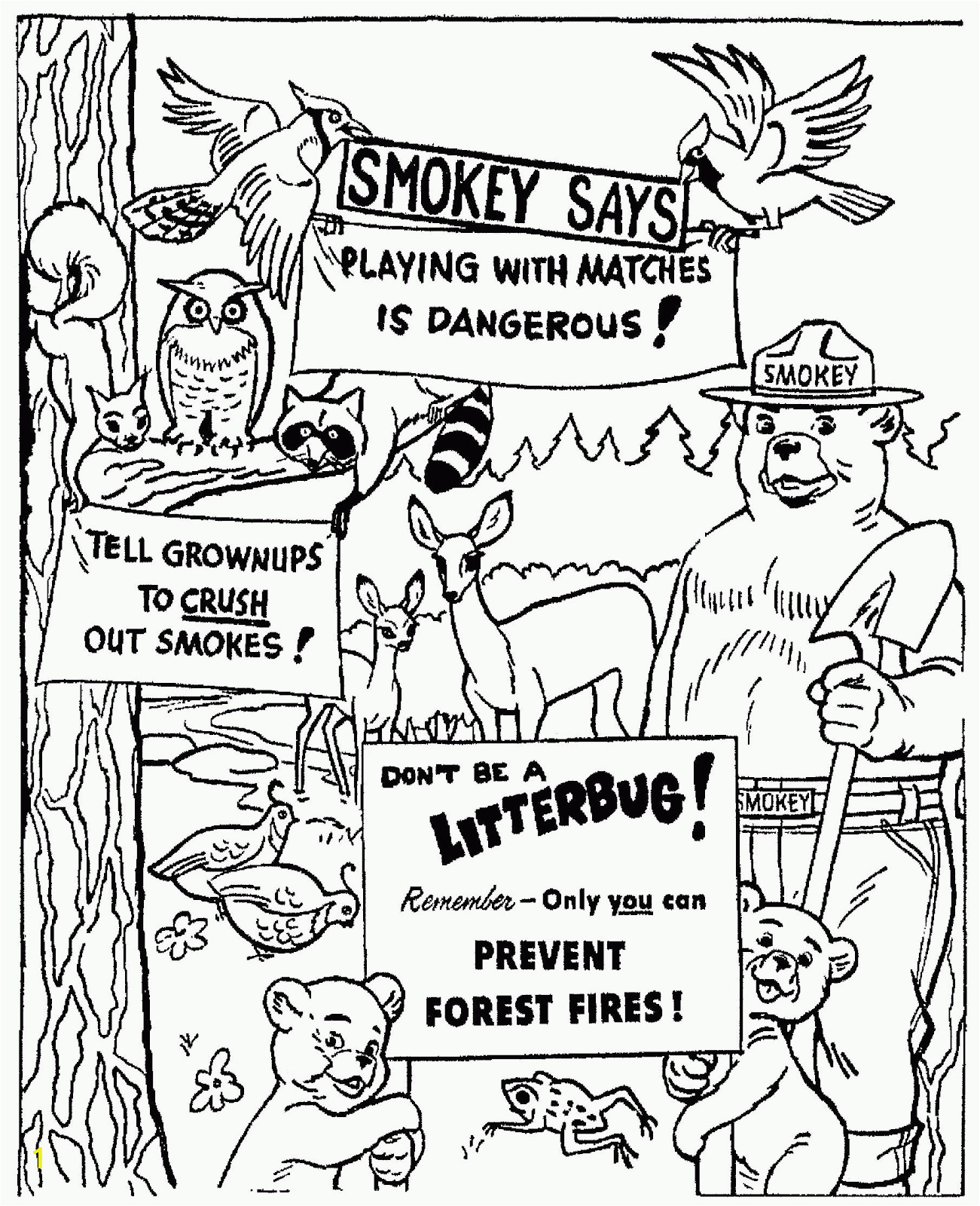 smokey bear coloring pages