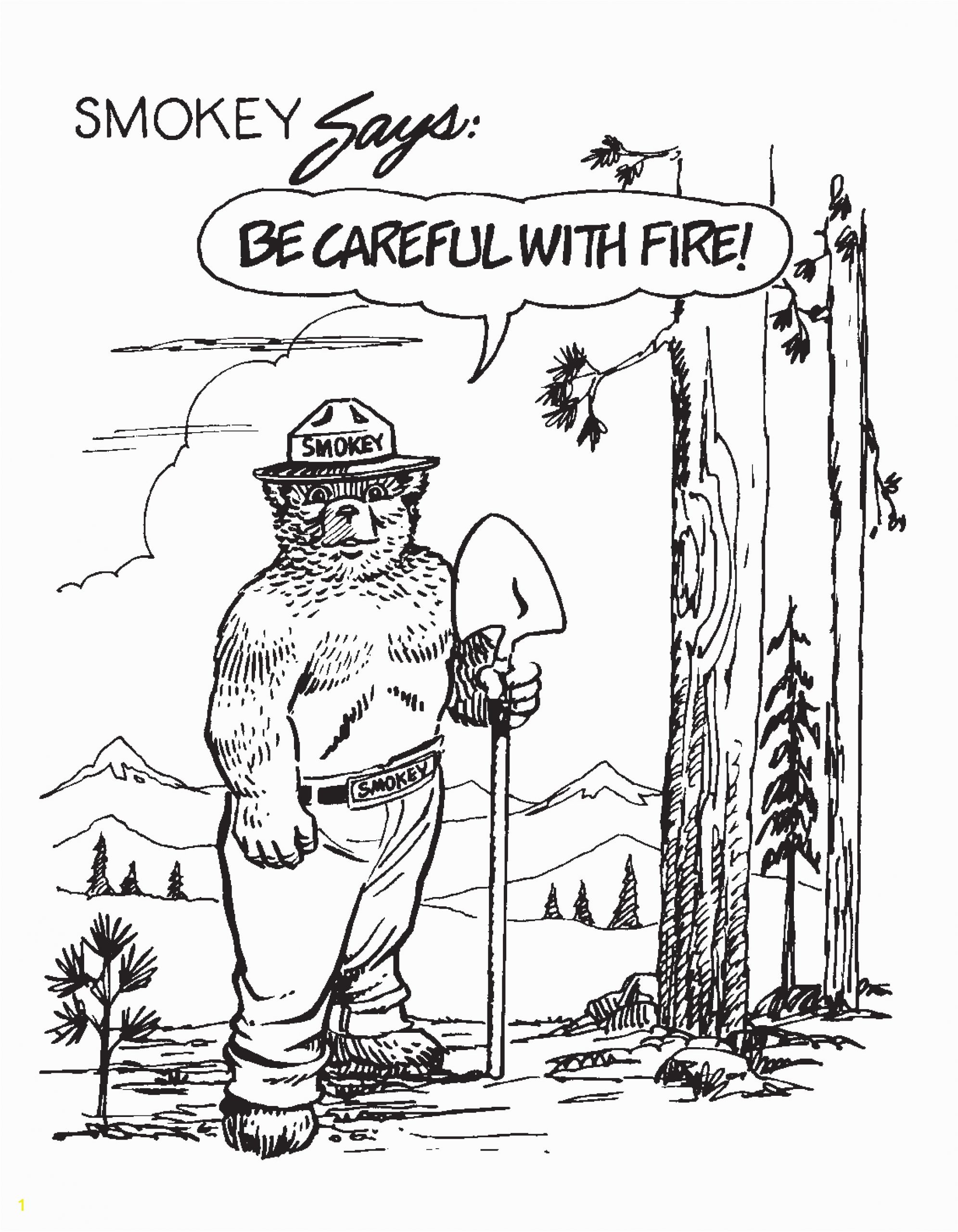 smokey bear coloring pages 1