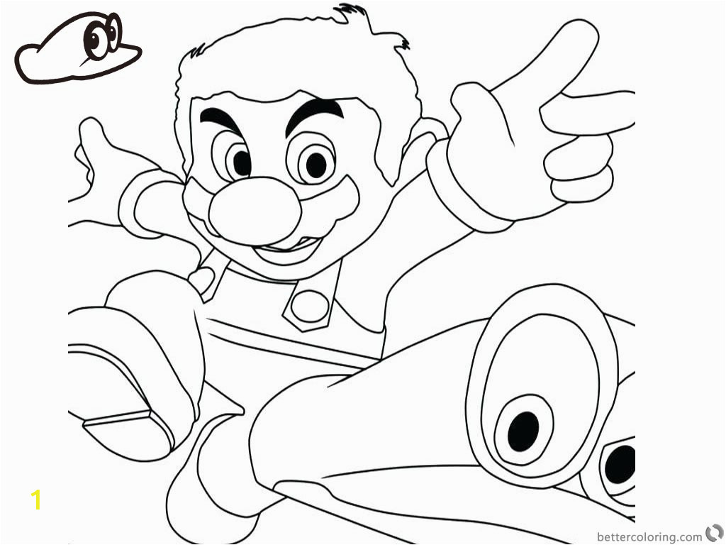 super mario odyssey coloring pages running super mario odyssey