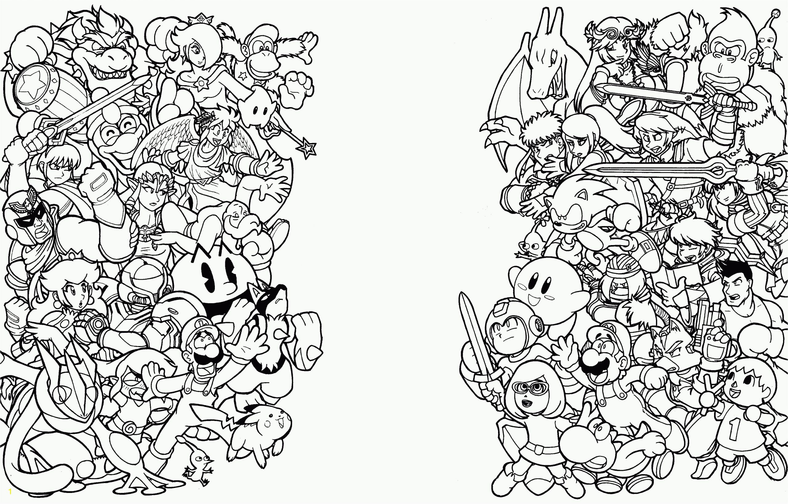 super smash brothers coloring pages free printable