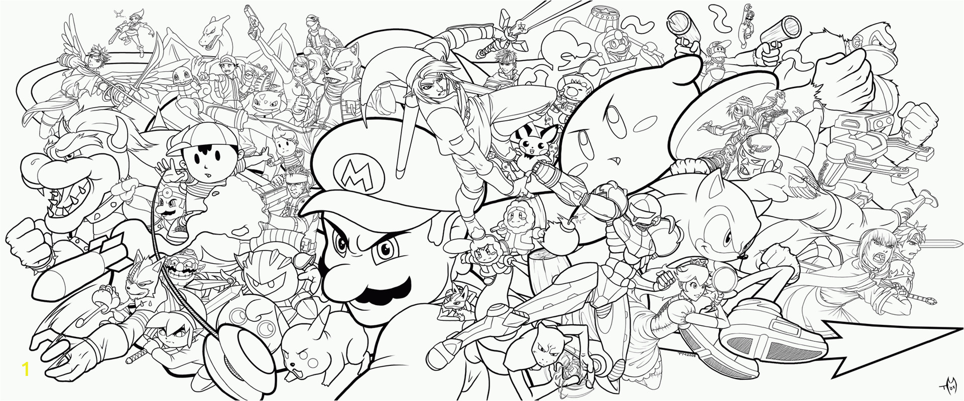 super smash brothers coloring pages free printable
