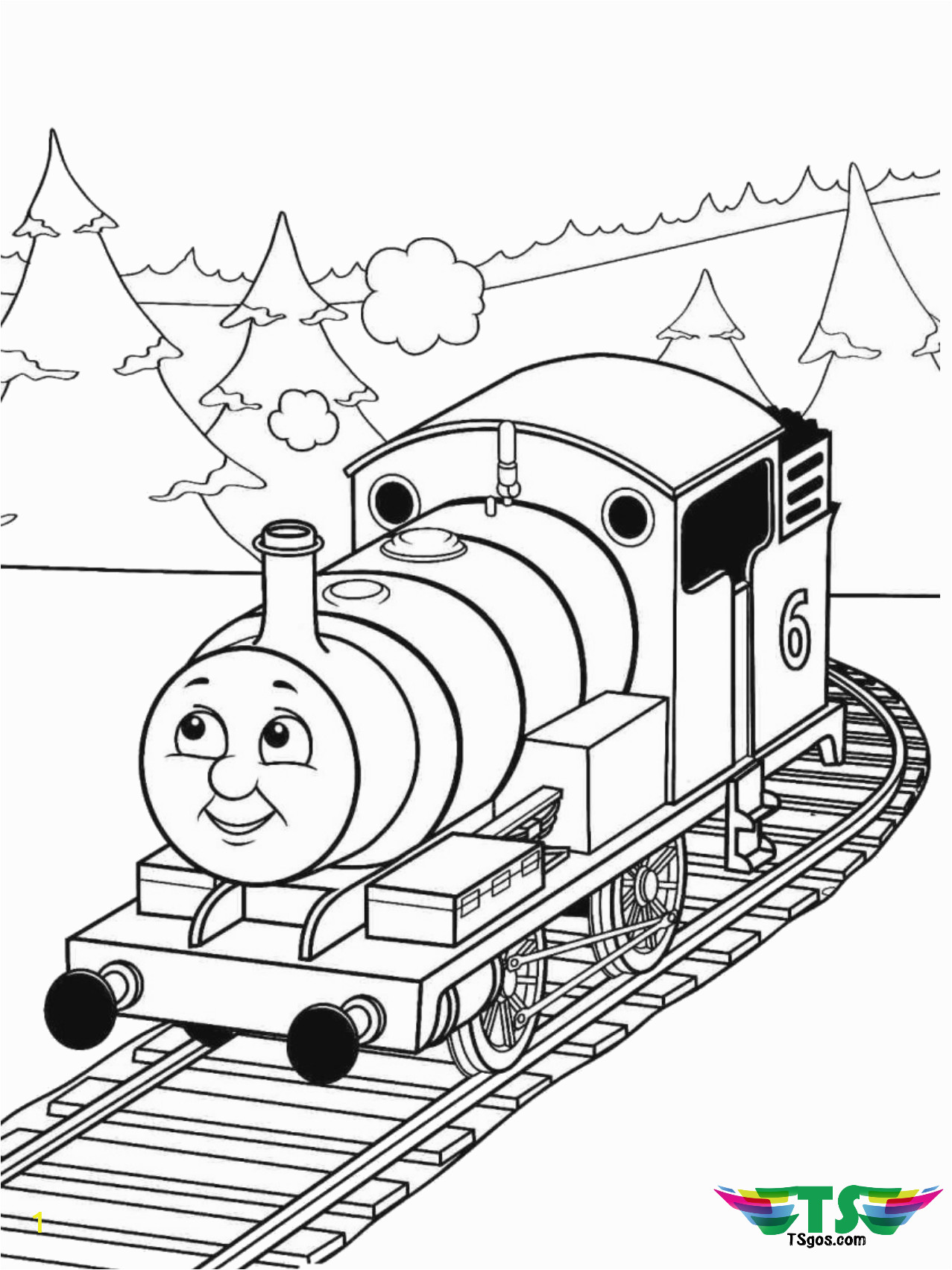 thomas the tank engine train coloring page