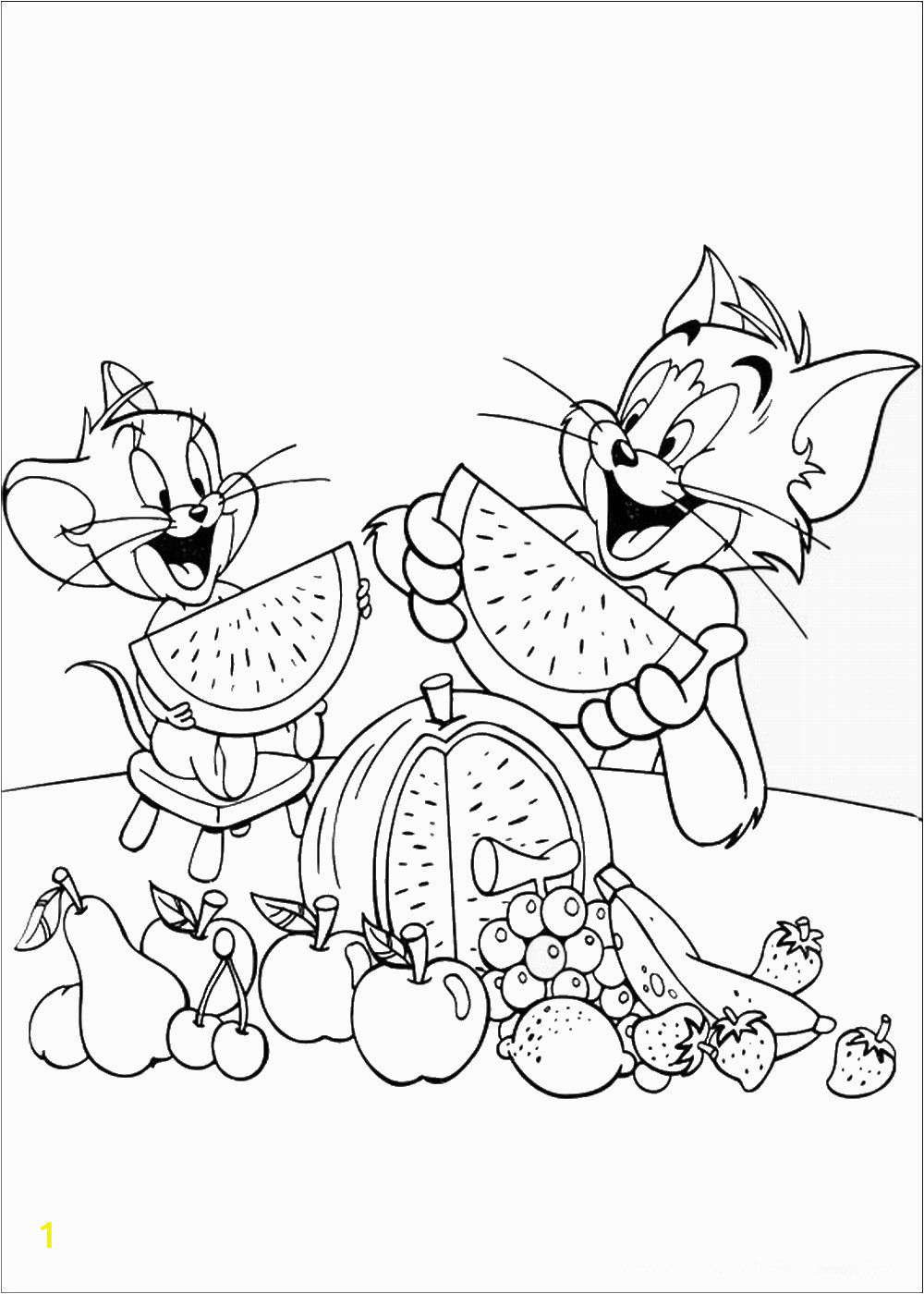 tom and jerry christmas coloring pages
