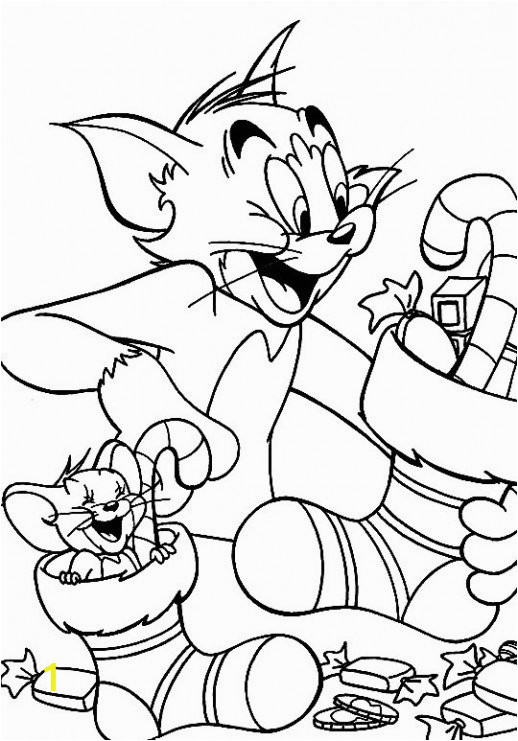 tom and jerry christmas coloring pages