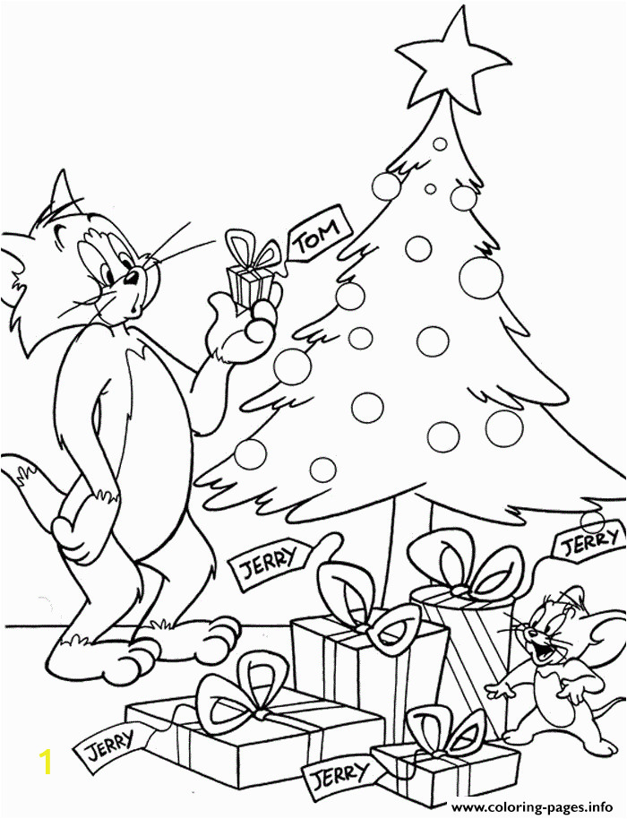 tom and jerry in christmas day a721 printable coloring pages book 7072