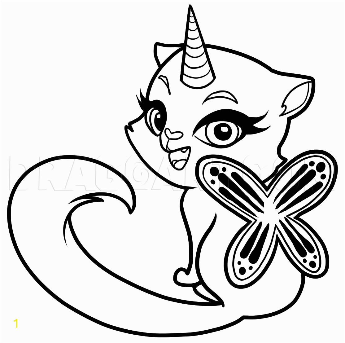 Rainbow butterfly Unicorn Kitty Coloring Pages Rainbow butterfly Unicorn Kitty Coloring Pages
