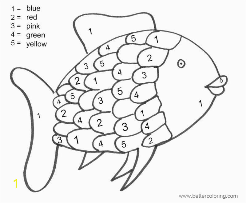 rainbow fish coloring pages color by numbers