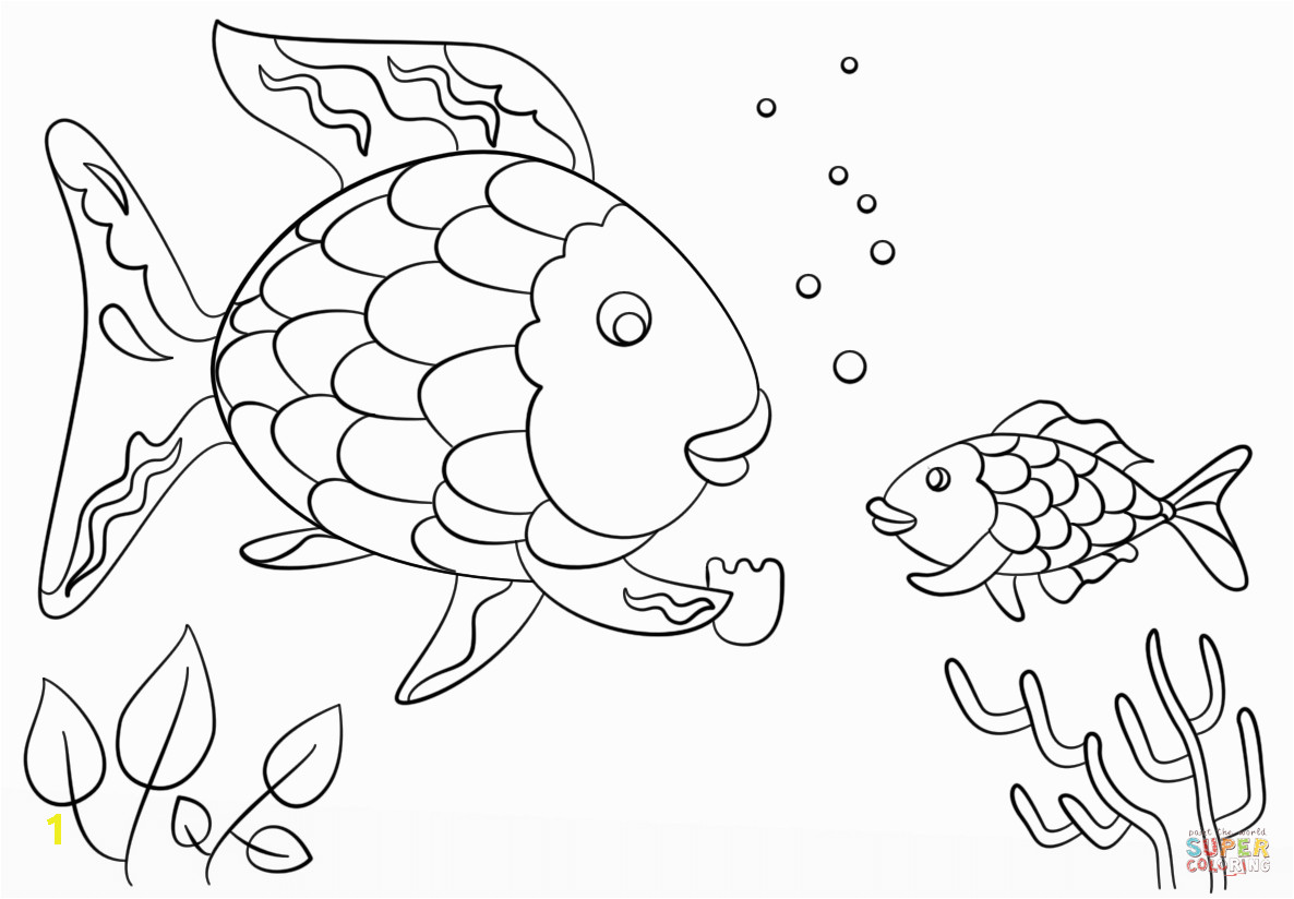Rainbow Fish Coloring Pages for Kids Rainbow Fish Printable Coloring Page Coloring Home