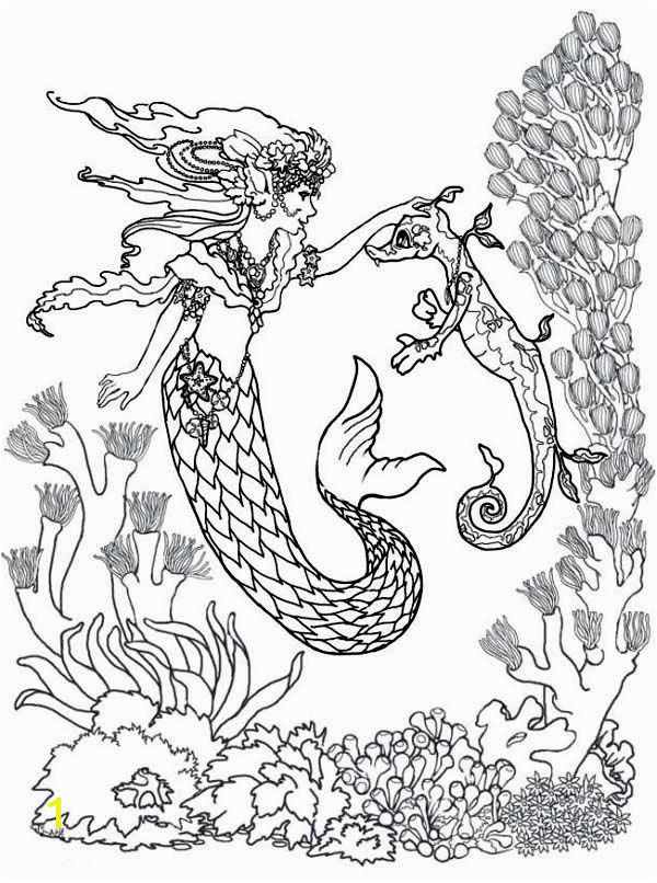 Realistic Mermaid Coloring Pages for Adults Adult Coloring Pages Mermaid Coloring Home