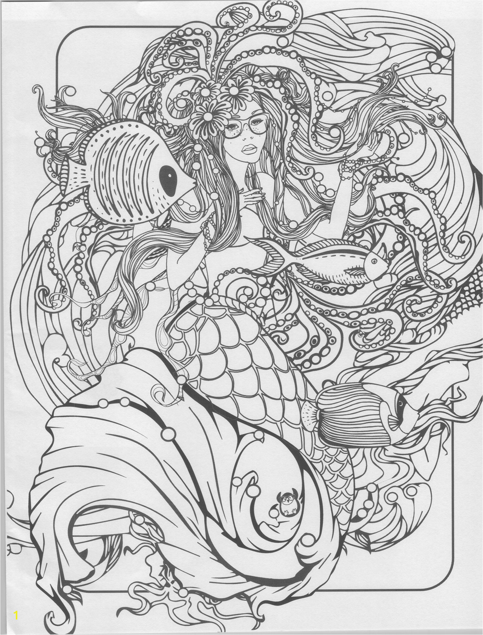Realistic Mermaid Coloring Pages for Adults Mermaid Coloring Page