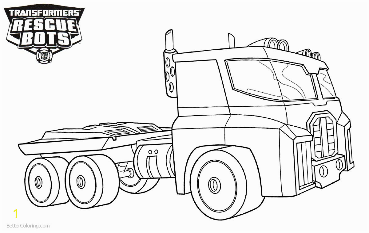 Rescue Bots Optimus Prime Coloring Pages Transformers Rescue Bots Coloring Pages Optimus Prime