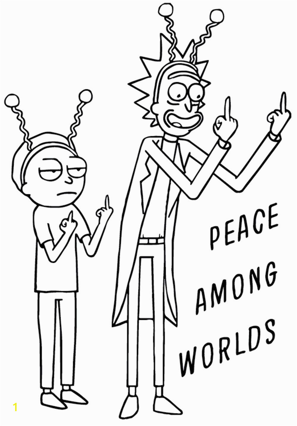 Rick and Morty Trippy Coloring Pages Rick and Morty Peace Among Worlds Vinyl Wall Decal