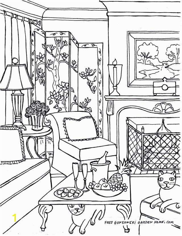 inside house coloring pages