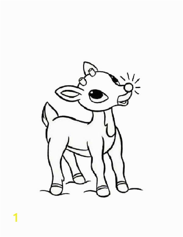 rudolph the reindeer has glowing red nosed coloring page