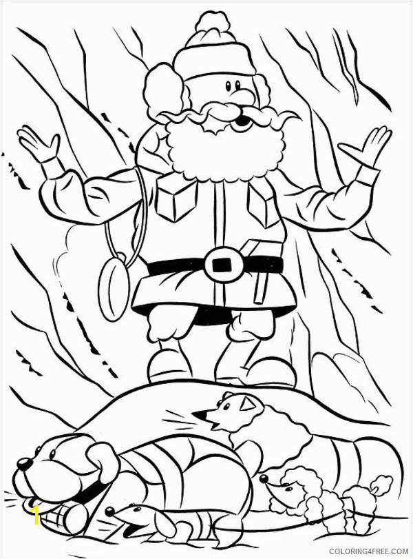 santa claus and his reindeer coloring