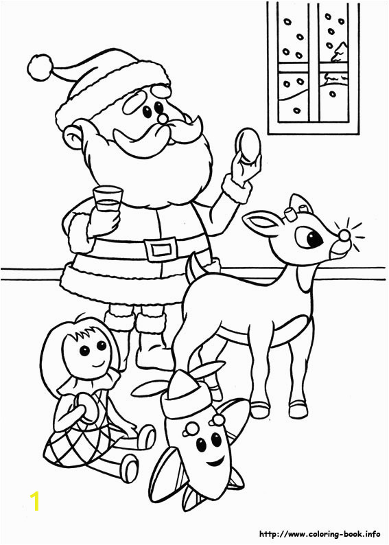 santa claus red nose rudolph reindeer coloring pages