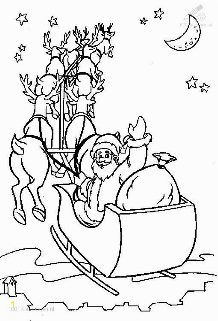 coloring pages of santa and his sleigh