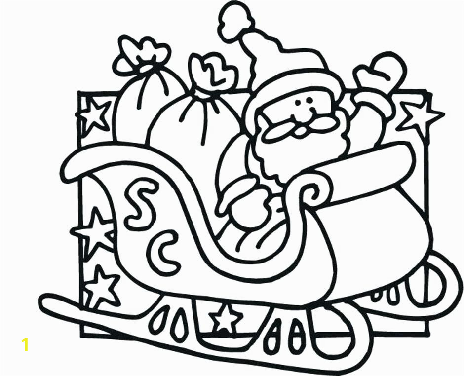 Santa and Sleigh Coloring Pages Printable Coloring Pages Santa and His Sleigh at Getcolorings