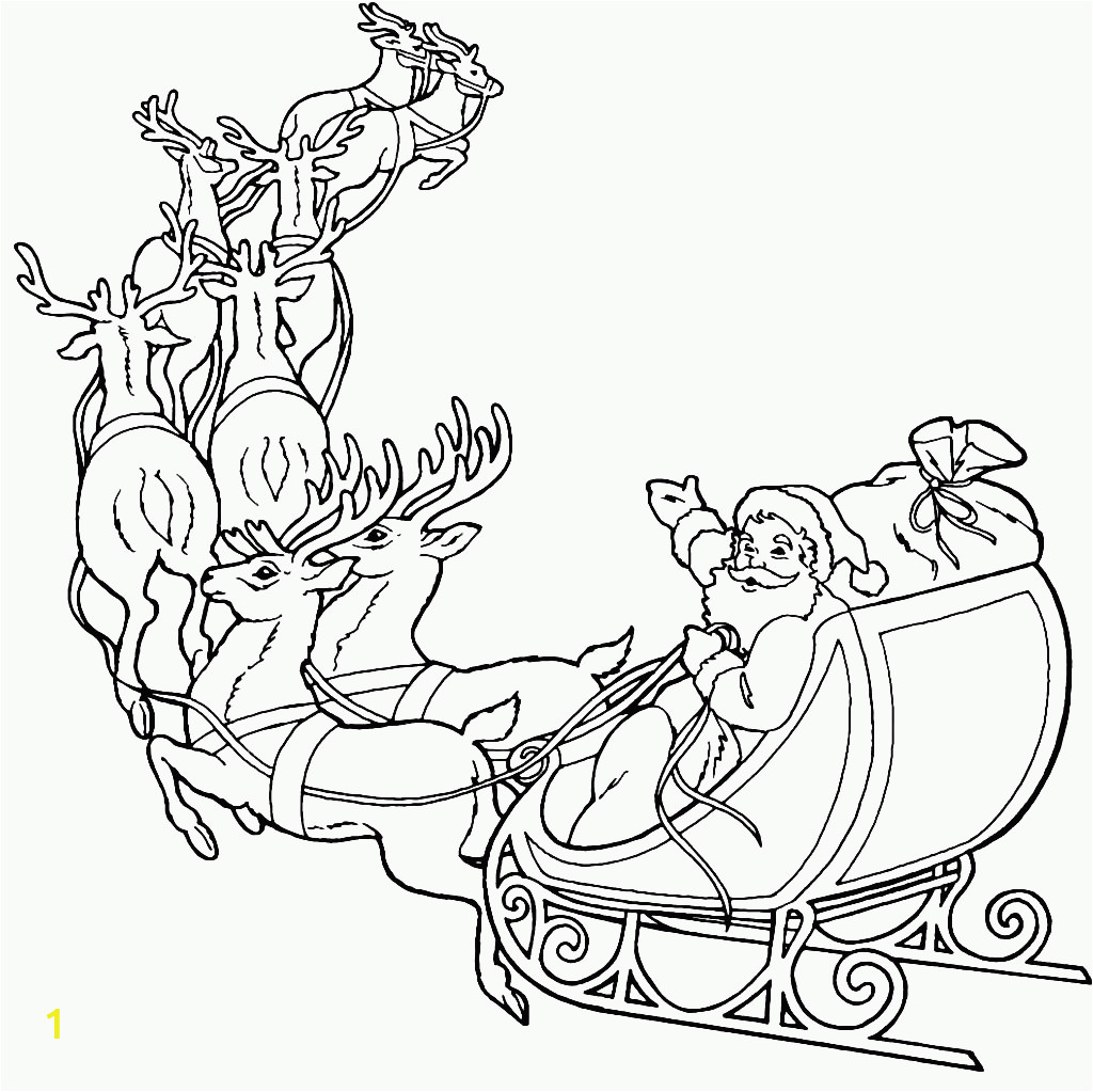 santa and reindeer coloring pages printable