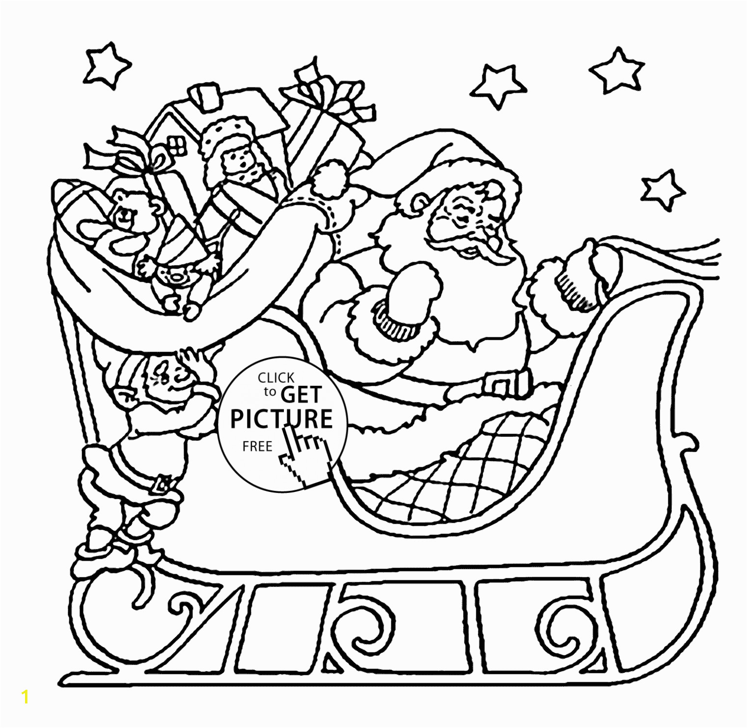 santa and sleigh drawing