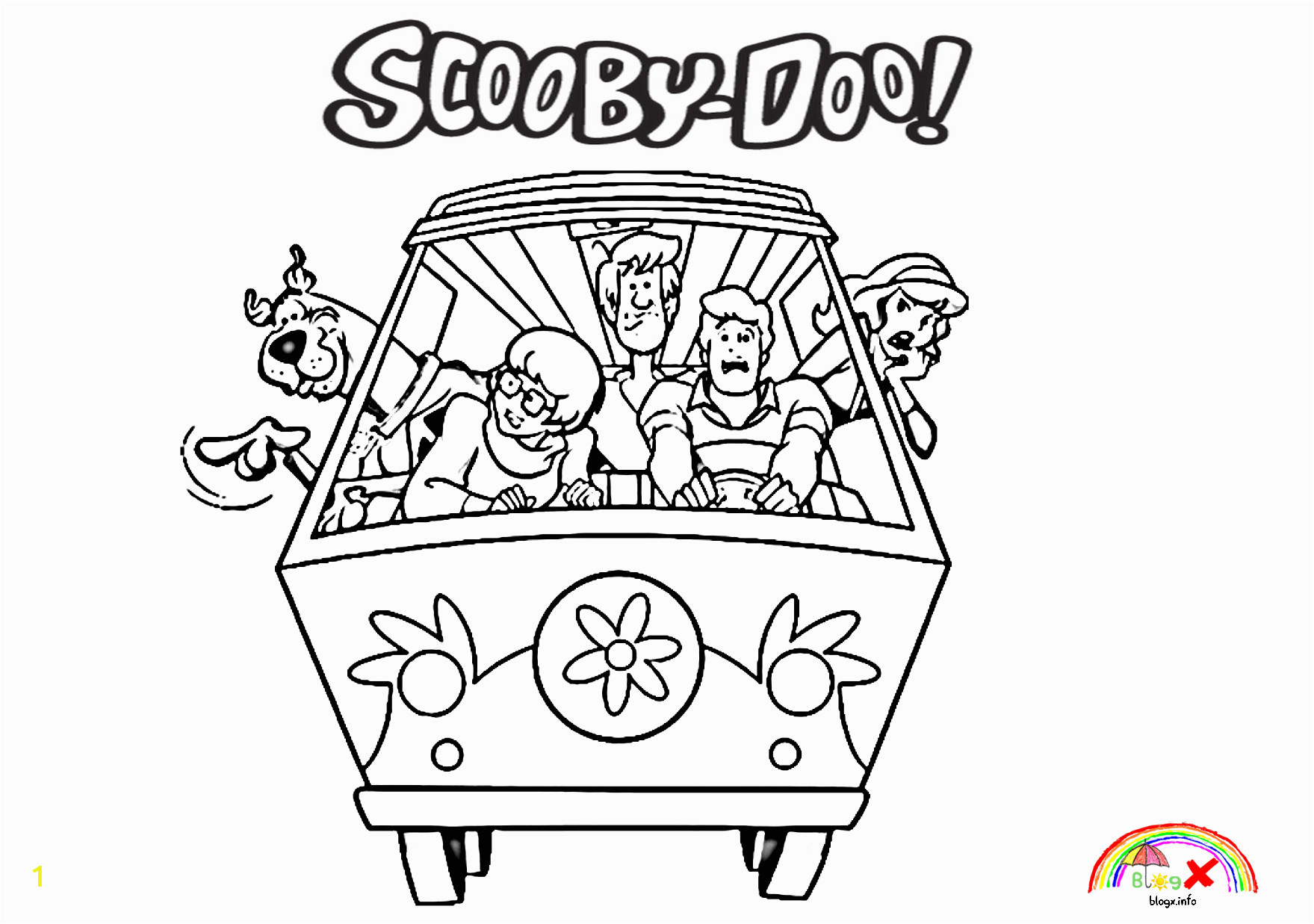 scooby doo and the mystery machine coloring page