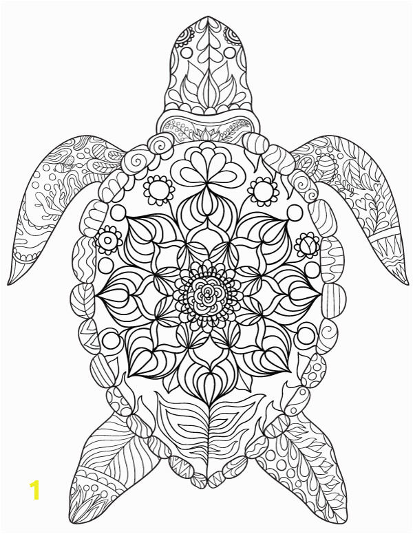 Sea Turtle Coloring Pages for Adults Sea Turtle Adult Coloring Page