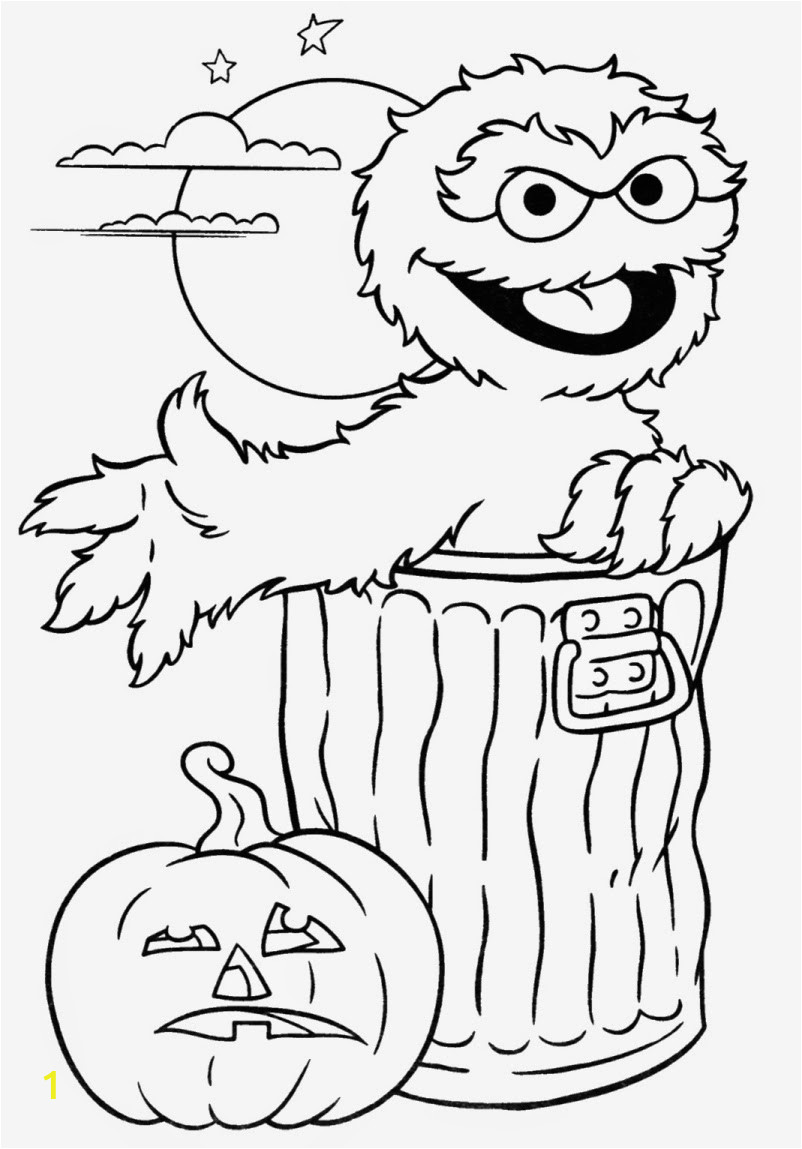 oscar sesame street halloween coloring