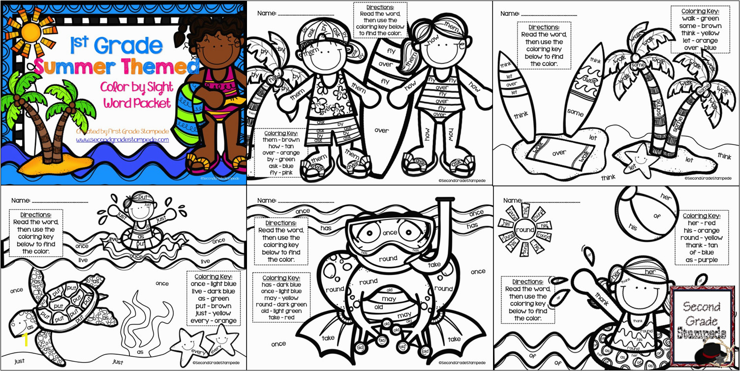 1st grade sight words coloring pages