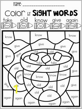 Winter Color by Code Sight Words First Grade