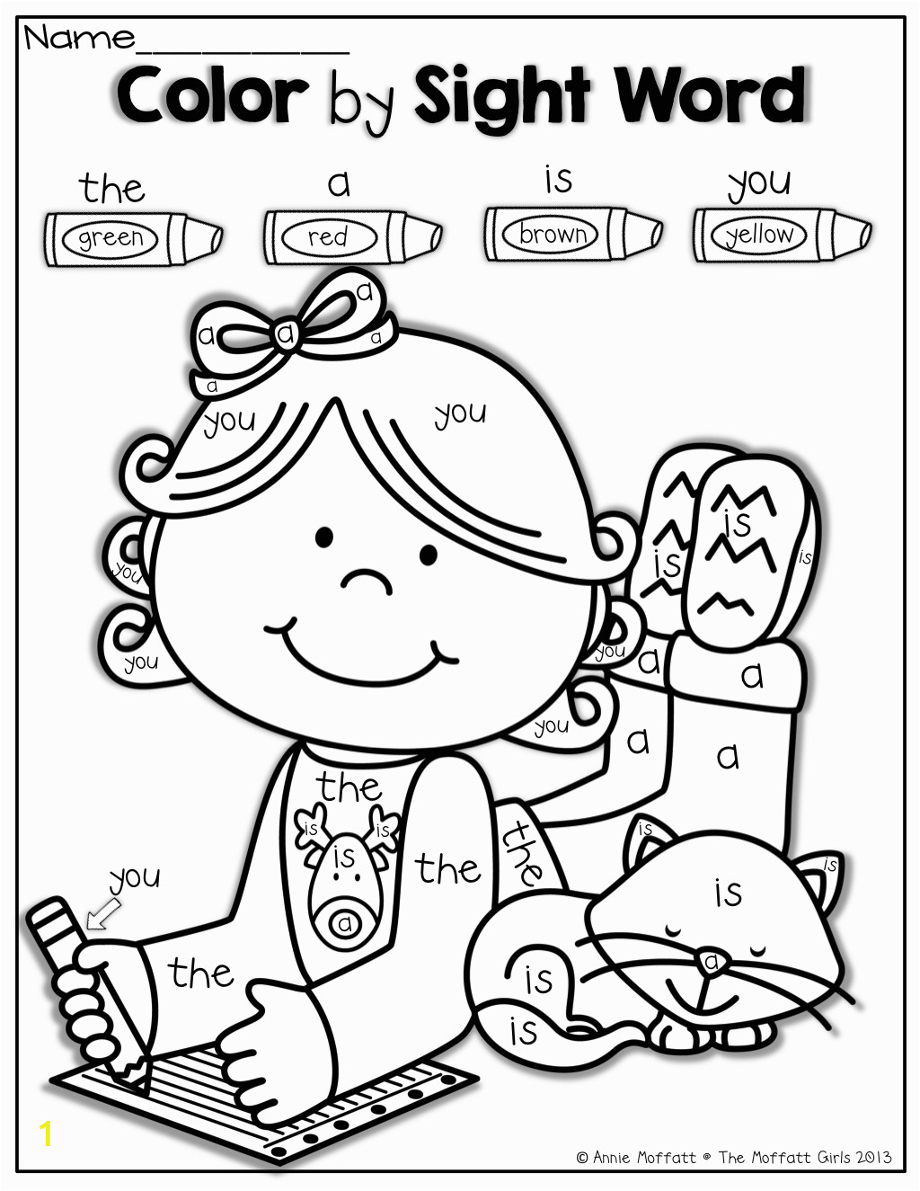 Sight Word Coloring Pages for Kindergarten Color by Sight Word