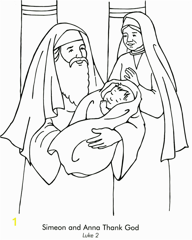 Simeon and Anna See Jesus Coloring Page Simeon and Anna Coloring Page Luke 2 Lectionary Year C 1st