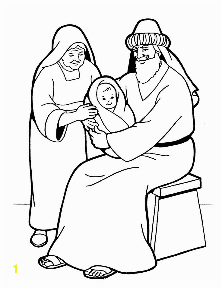 Simeon And Anna See Jesus Coloring Page Divyajanan