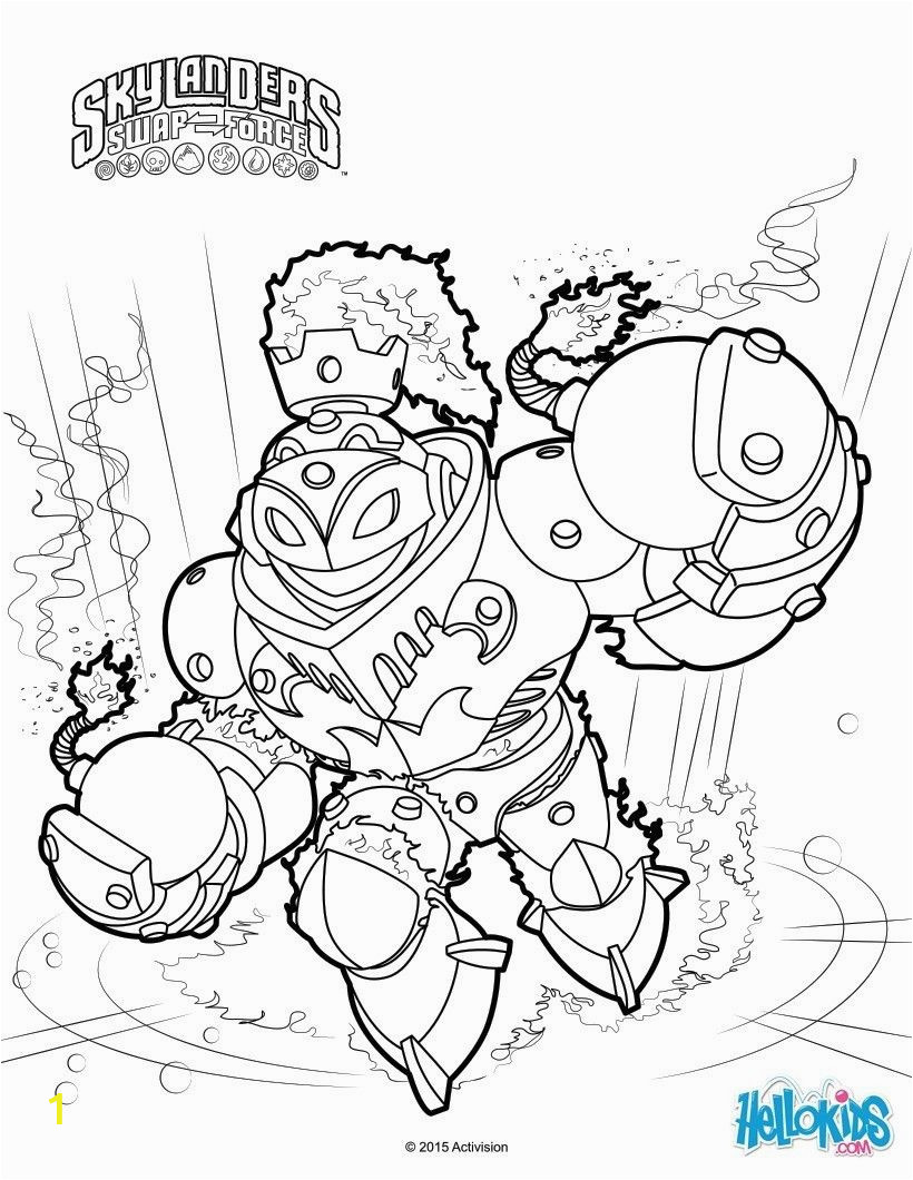 Skylanders Swap force Coloring Pages Blast Zone Blastzone