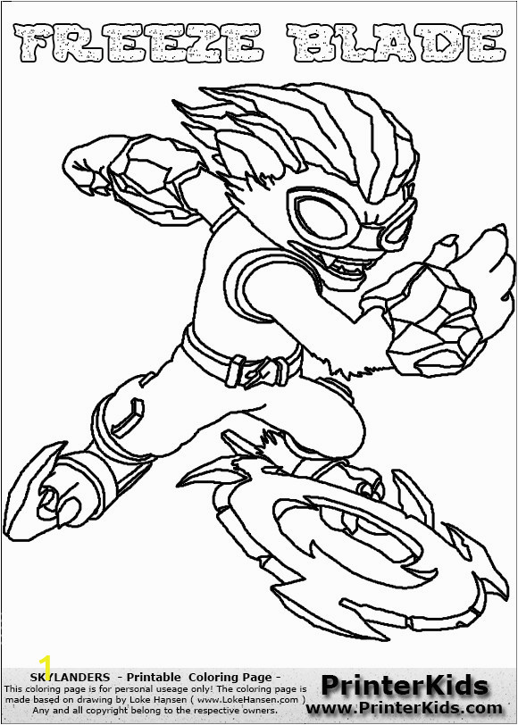 skylanders swap force coloring pages freeze blade