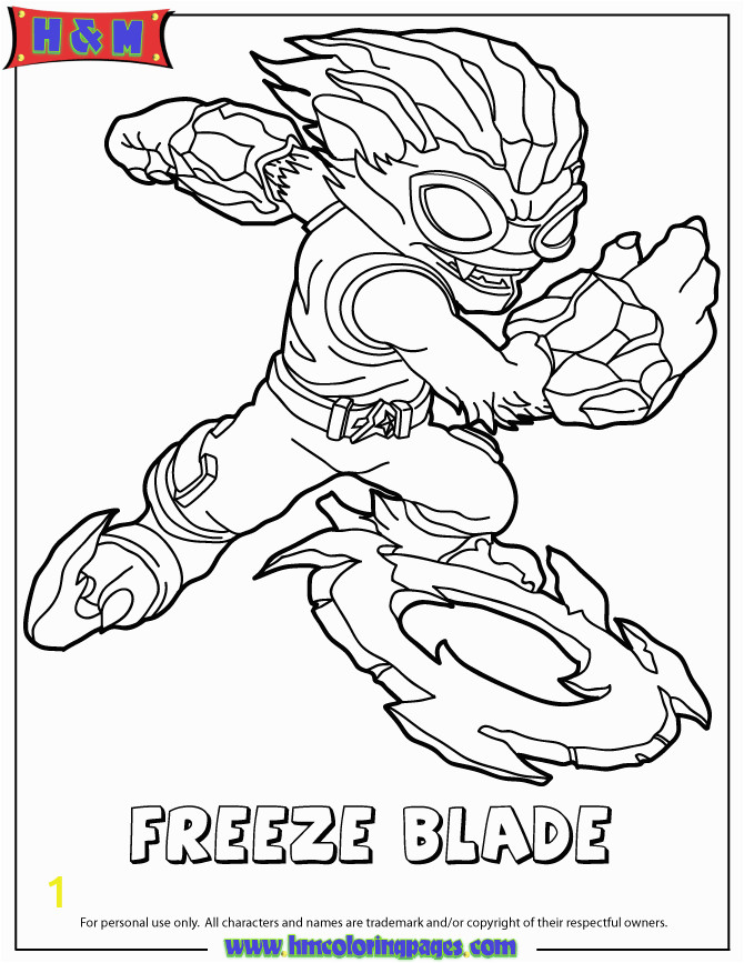 Skylanders Swap force Coloring Pages Freeze Blade Skylanders Swap force Water Freeze Blade Coloring Page