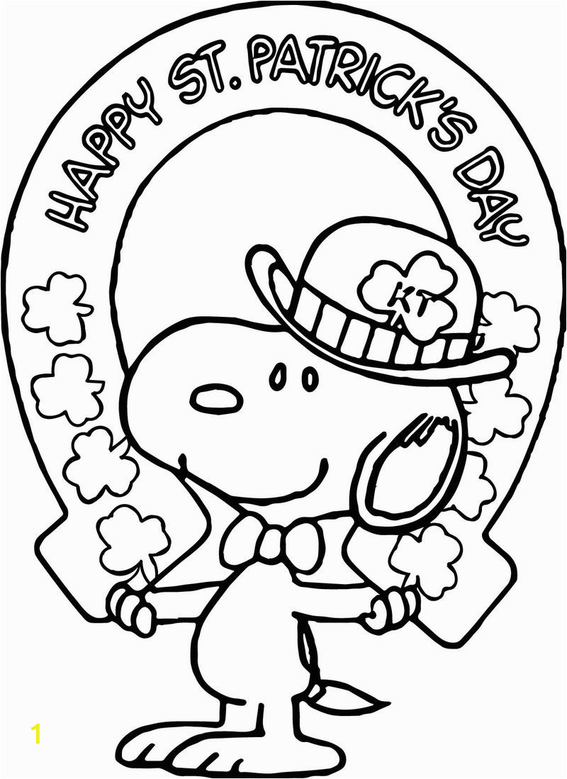 Snoopy St Patrick S Day Coloring Pages Beachy St Patrick Snoopy All Saint Day Coloring Page