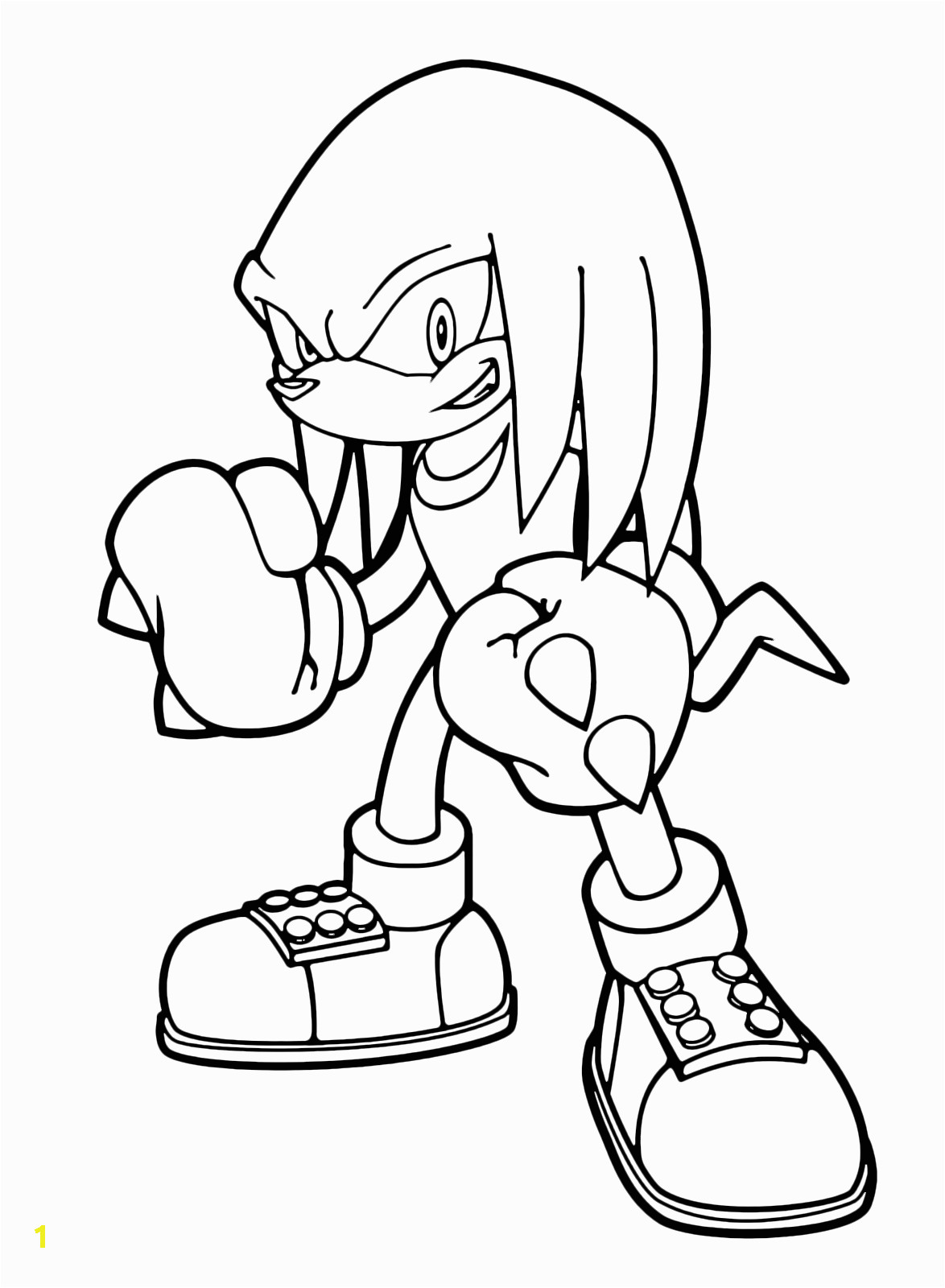 knuckles the echidna with his thorny fists