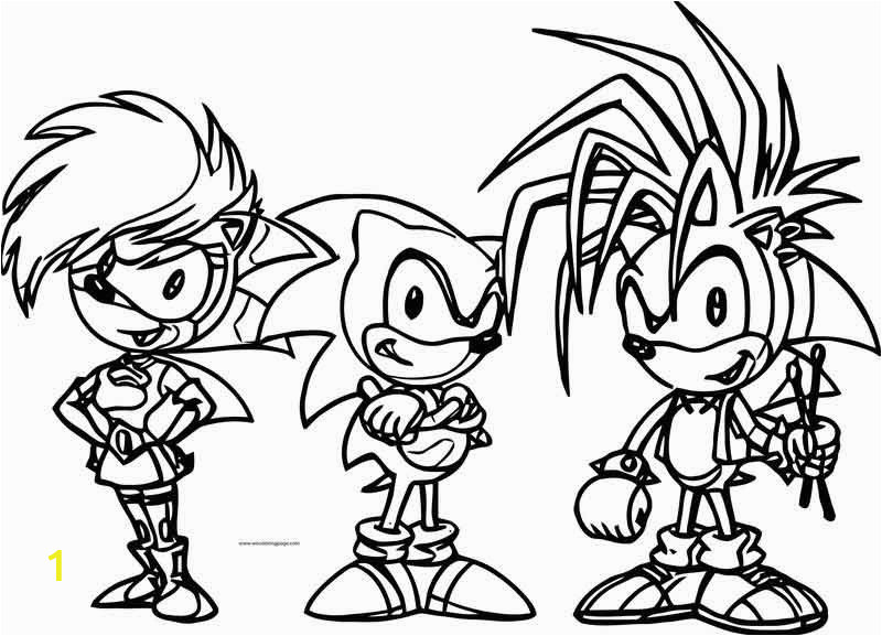 three friends sonic the hedgehog coloring page