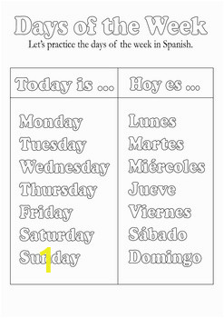 Spanish Days Of the Week Coloring Pages Days In Spanish Colouring In Page by Ancient Explorer
