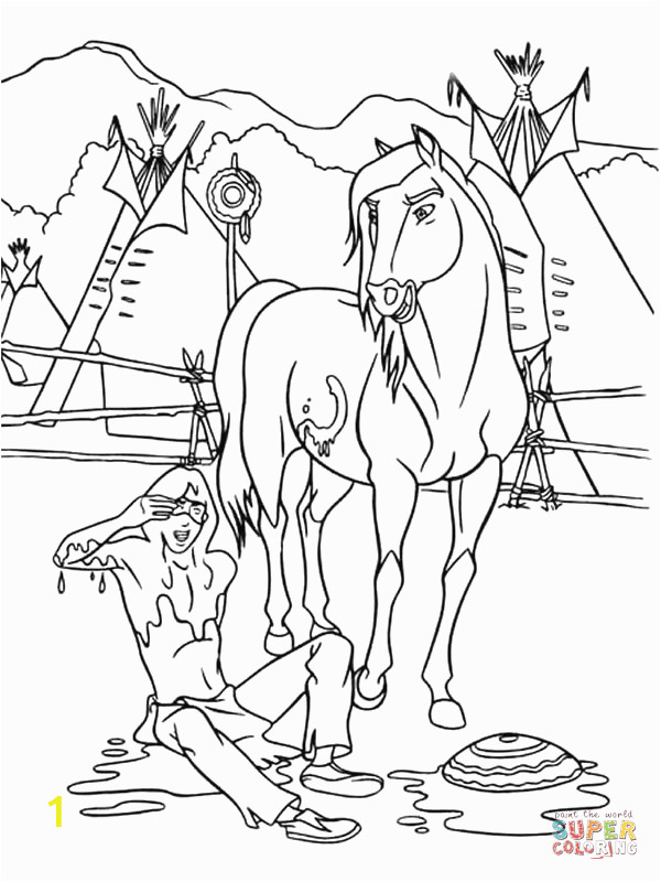 spirit stallion of the cimarron coloring pages rain