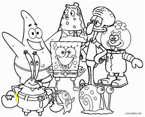 spongebob and his friends coloring pages